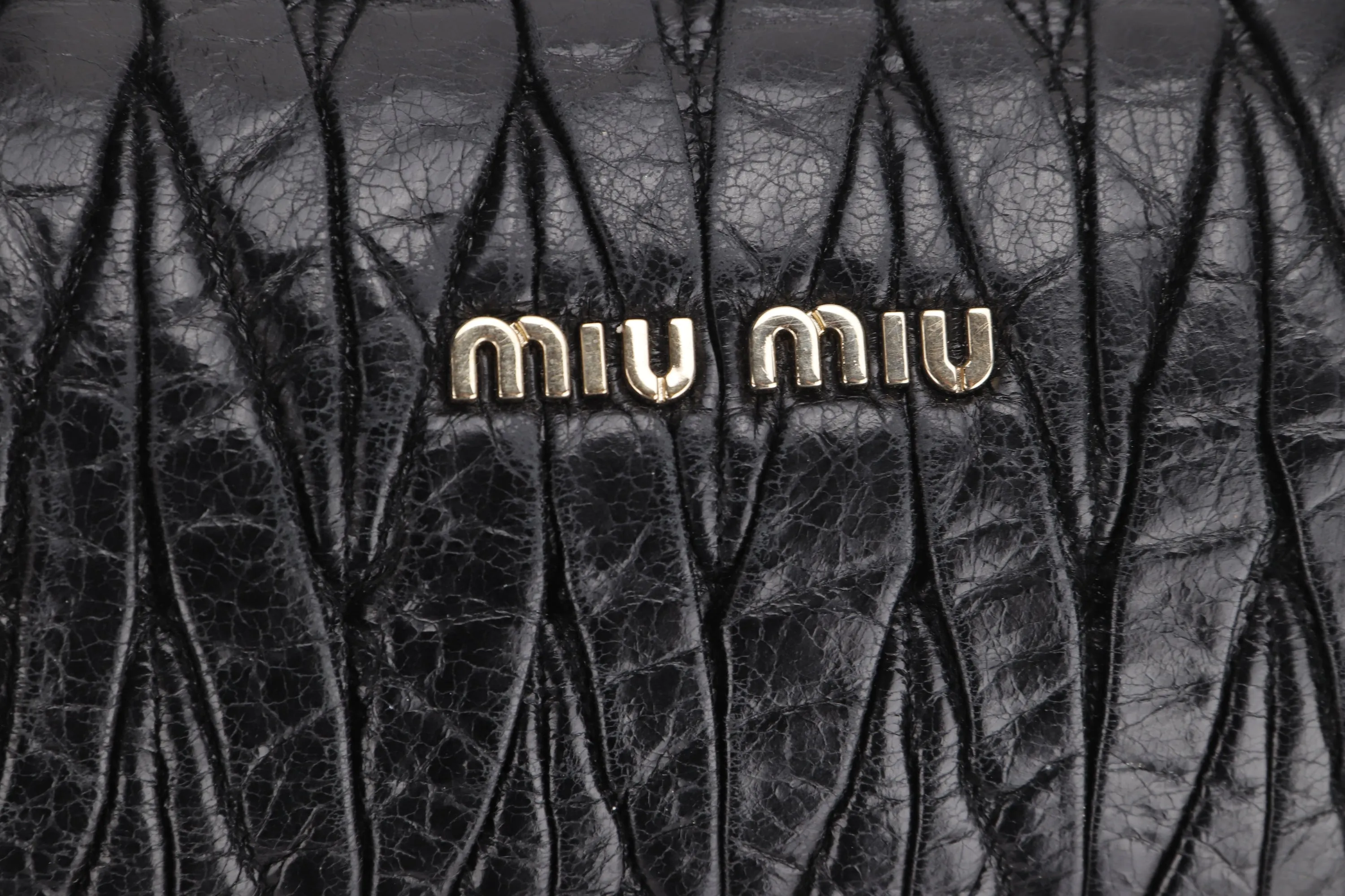 MIU MIU BLACK TOP HANDLE BAG, WITH DUST COVER, NO STRAP