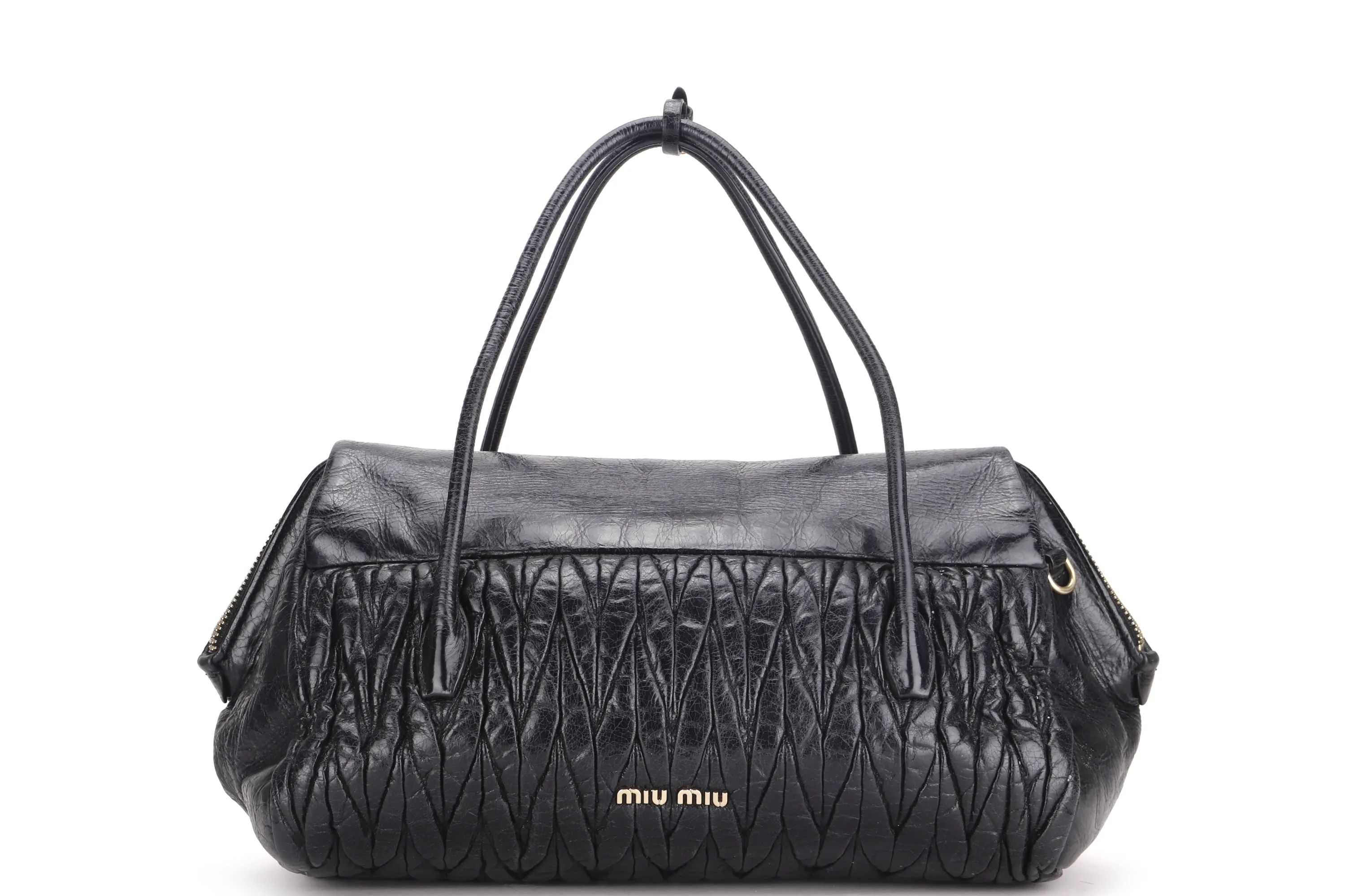 MIU MIU BLACK TOP HANDLE BAG, WITH DUST COVER, NO STRAP
