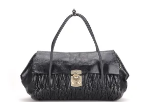 MIU MIU BLACK TOP HANDLE BAG, WITH DUST COVER, NO STRAP