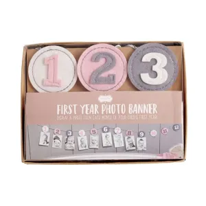 Mud Pie Monthly Photo Banner-Pink