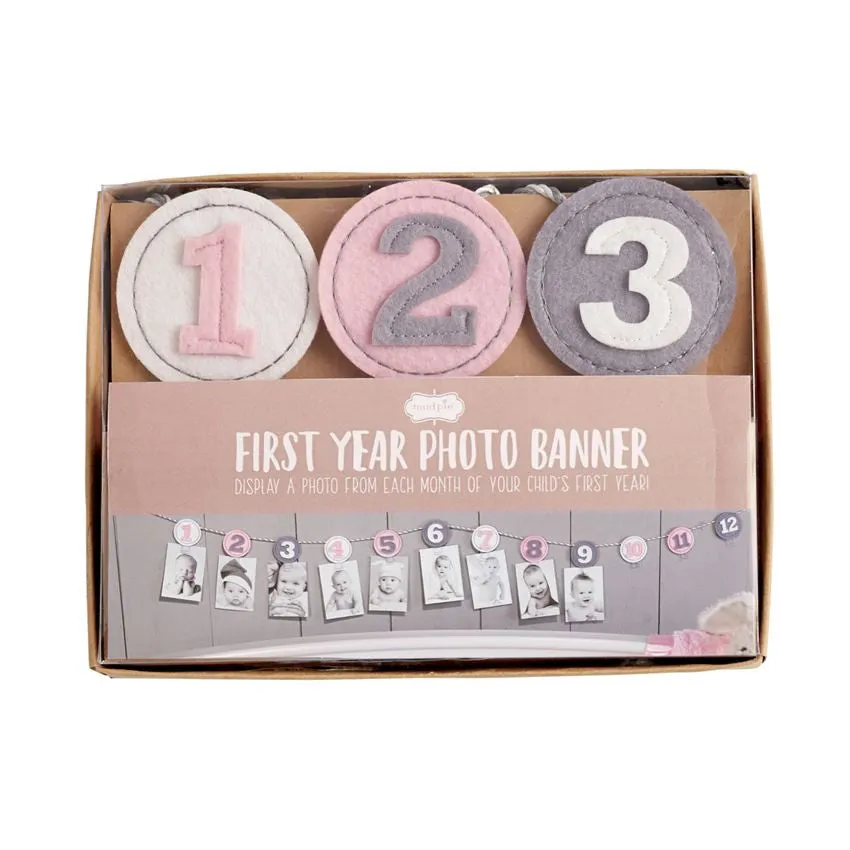 Mud Pie Monthly Photo Banner-Pink