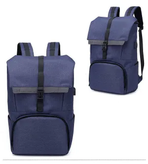 Multi-Functions D3 Backpack With Usb Charging Ports Blue Bags