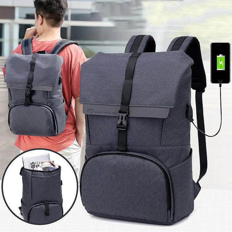Multi-Functions D3 Backpack With Usb Charging Ports Blue Bags