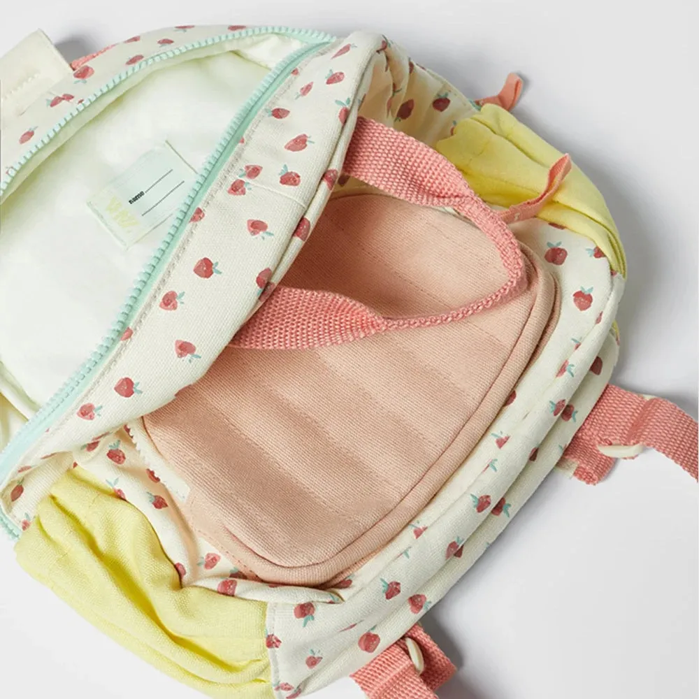 Name Embroidered Strawberry Backpack