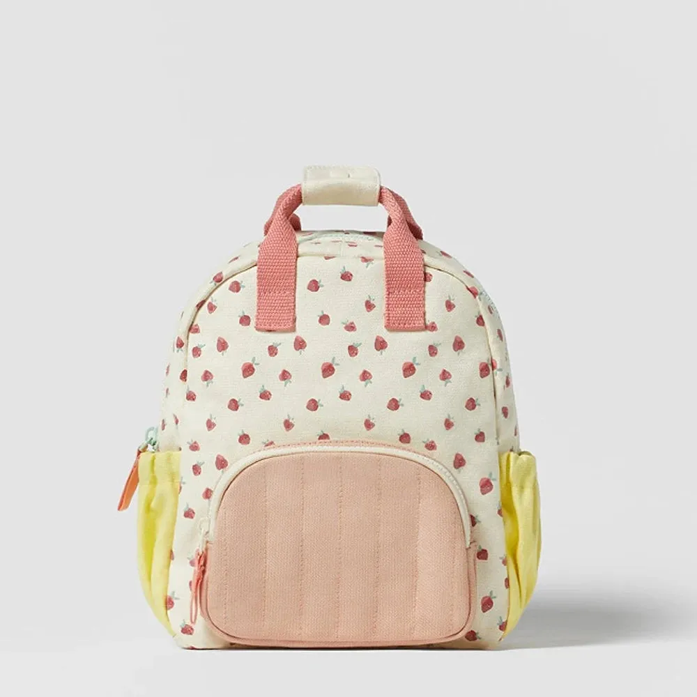 Name Embroidered Strawberry Backpack