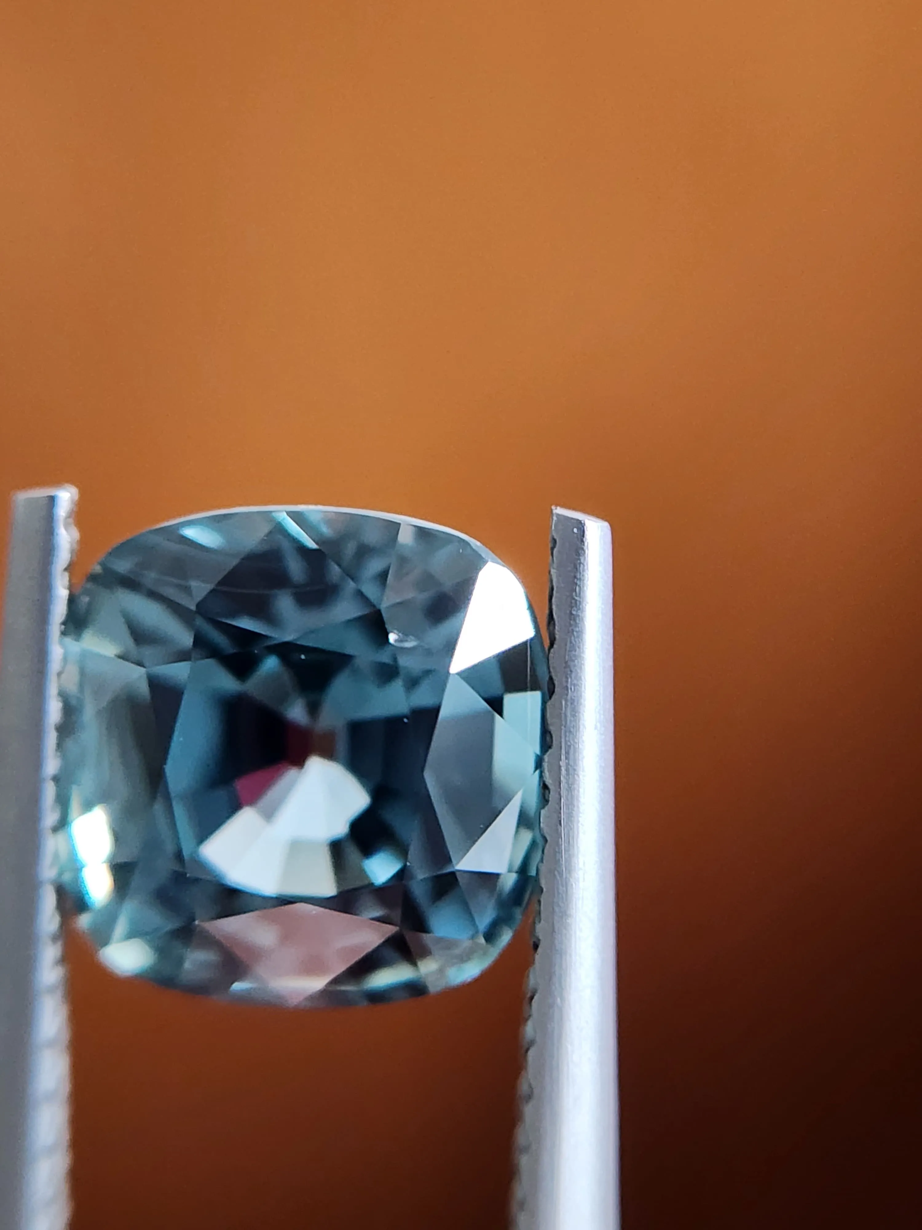 Natural Sapphire 3.22ct Cushion Cut Teal Color - Reserved for Marjorie