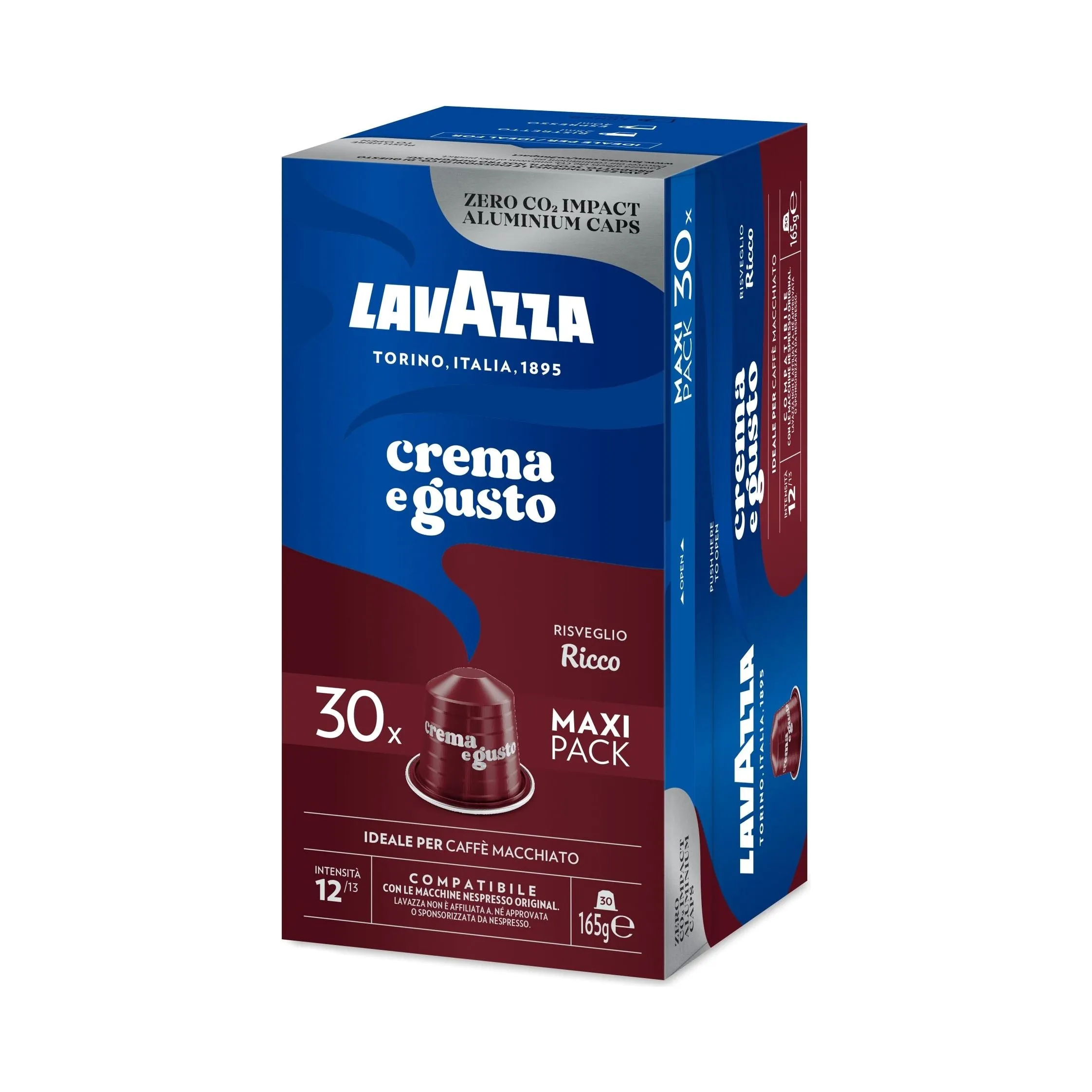 Nespresso Compatible Lavazza Crema e Gusto Ricco 30 Coffee Capsules