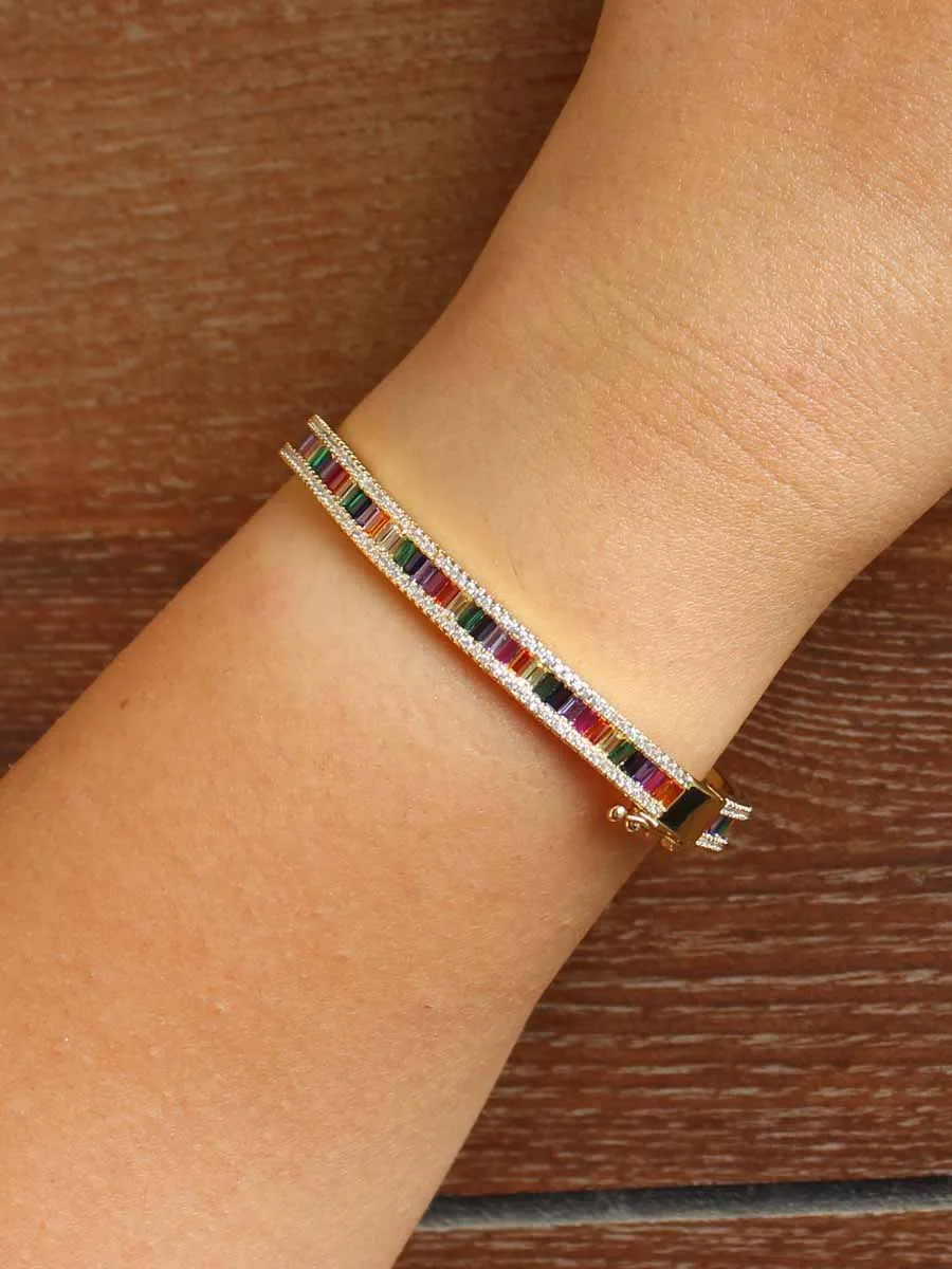 Nupur Rainbow / CZ Bangle Bracelet