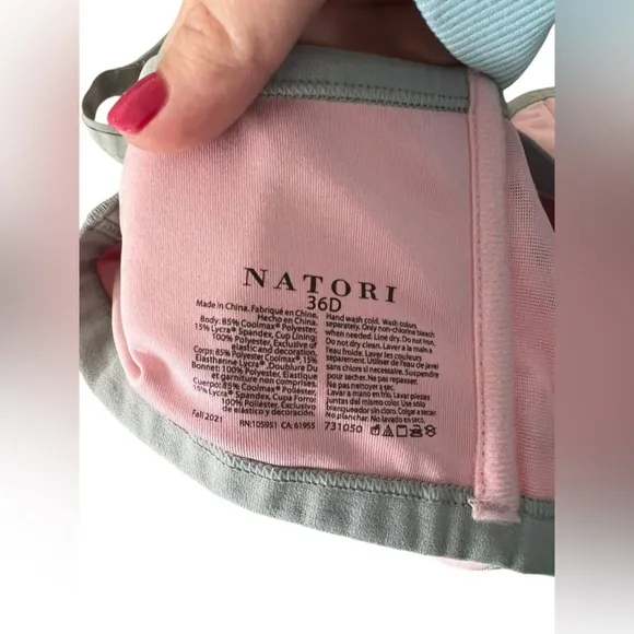 NWT Natori Women’s Yogi Contour Convertible Sports Bra in Pink/Gray in size 36D