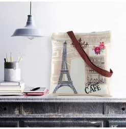 Paris Cafe Canvas Tote Bag