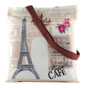 Paris Cafe Canvas Tote Bag