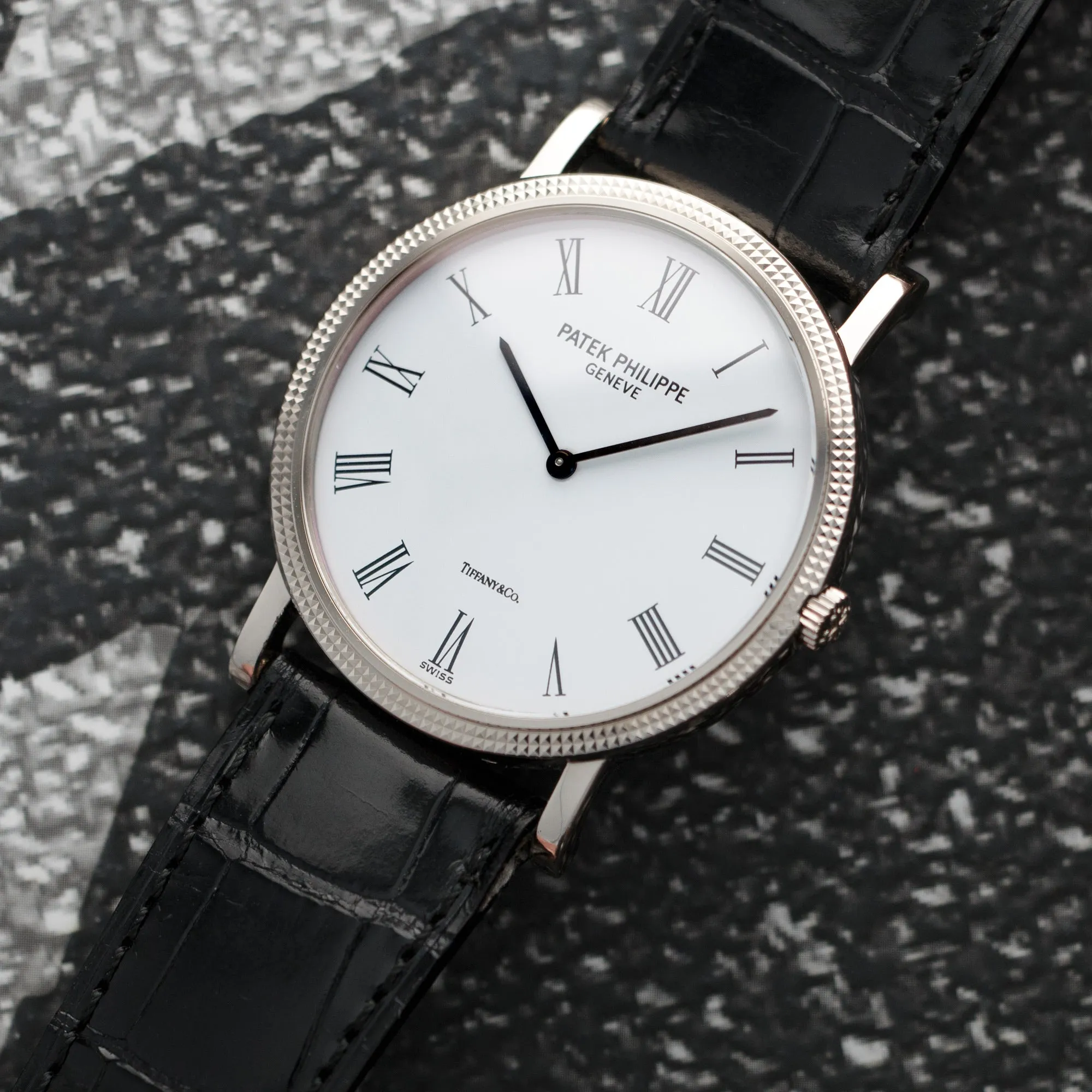 Patek Philippe White Gold Calatrava Watch, Ref. 3520 Retailed by Tiffany & Co.