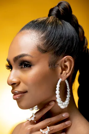 PEARLY HOOP EARRINGS