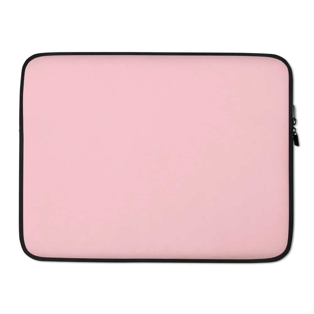 Personalized Laptop Sleeve in Blush Pink with Faux Fur Lining
