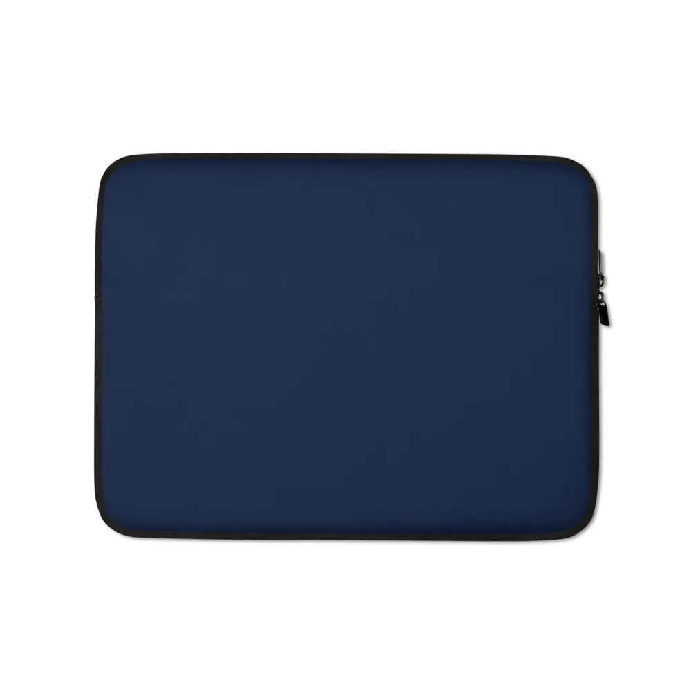 Personalized Laptop Sleeve - Navy with Faux Fur Lining