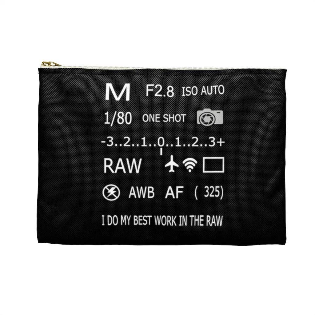 Photographer Raw Black Zippered Accessory Bag (FWS) Made in the USA