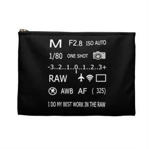 Photographer Raw Black Zippered Accessory Bag (FWS) Made in the USA