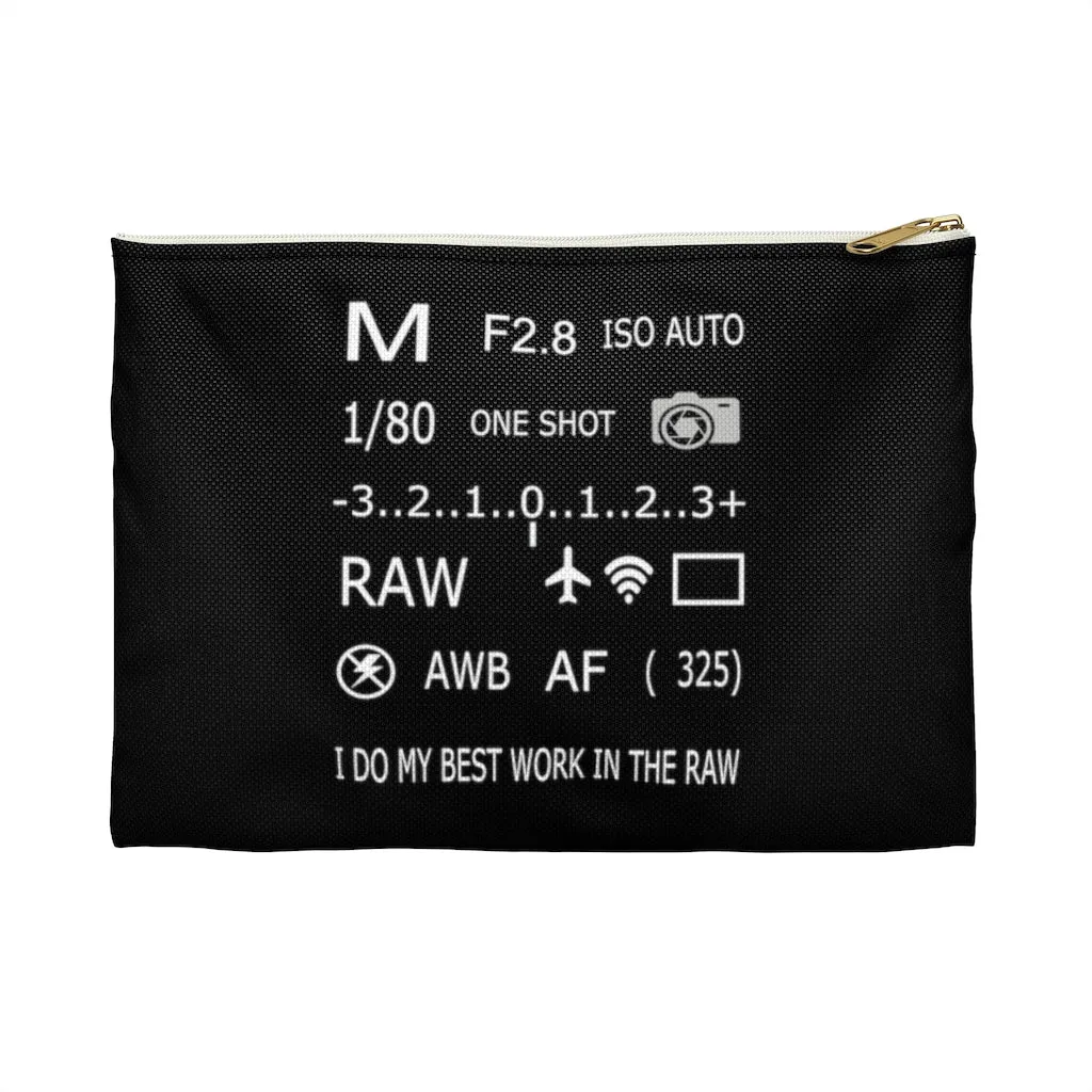 Photographer Raw Black Zippered Accessory Bag (FWS) Made in the USA