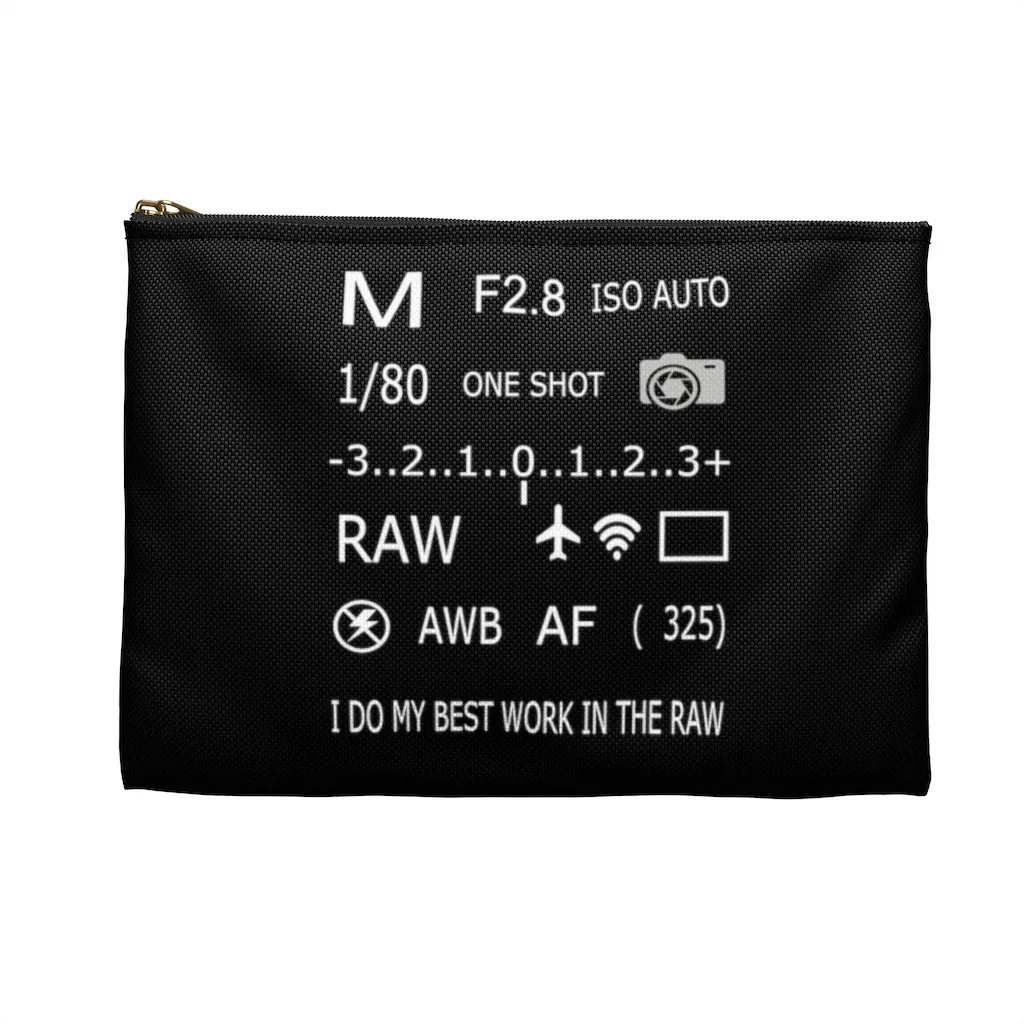 Photographer Raw Black Zippered Accessory Bag (FWS) Made in the USA