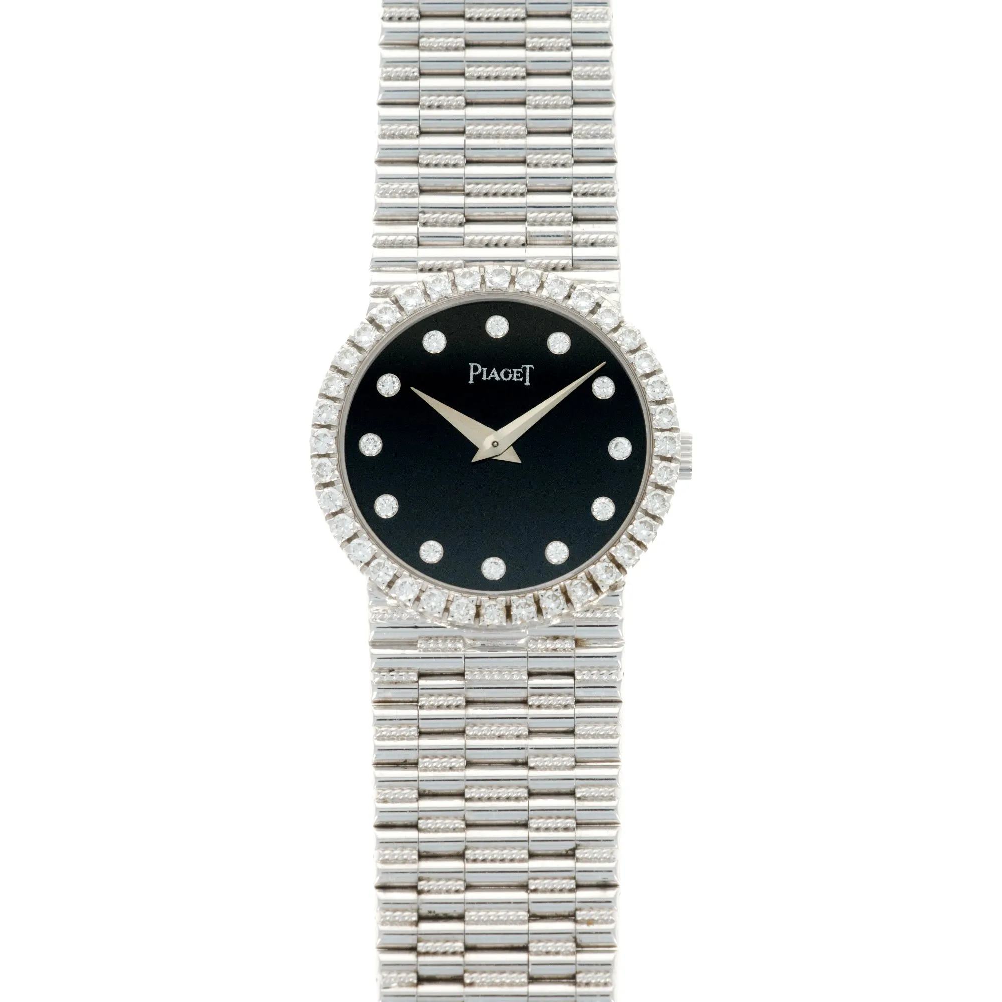 Piaget White gold Onyx & Diamond Watch, 1970s