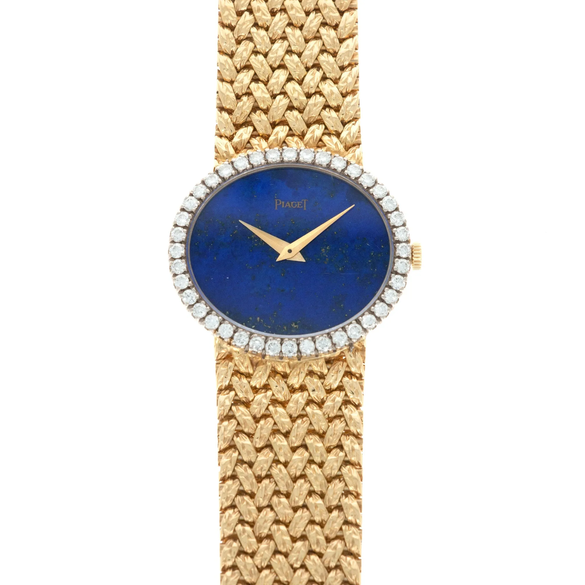 Piaget Yellow Gold Lapis Diamond Watch, 1970s