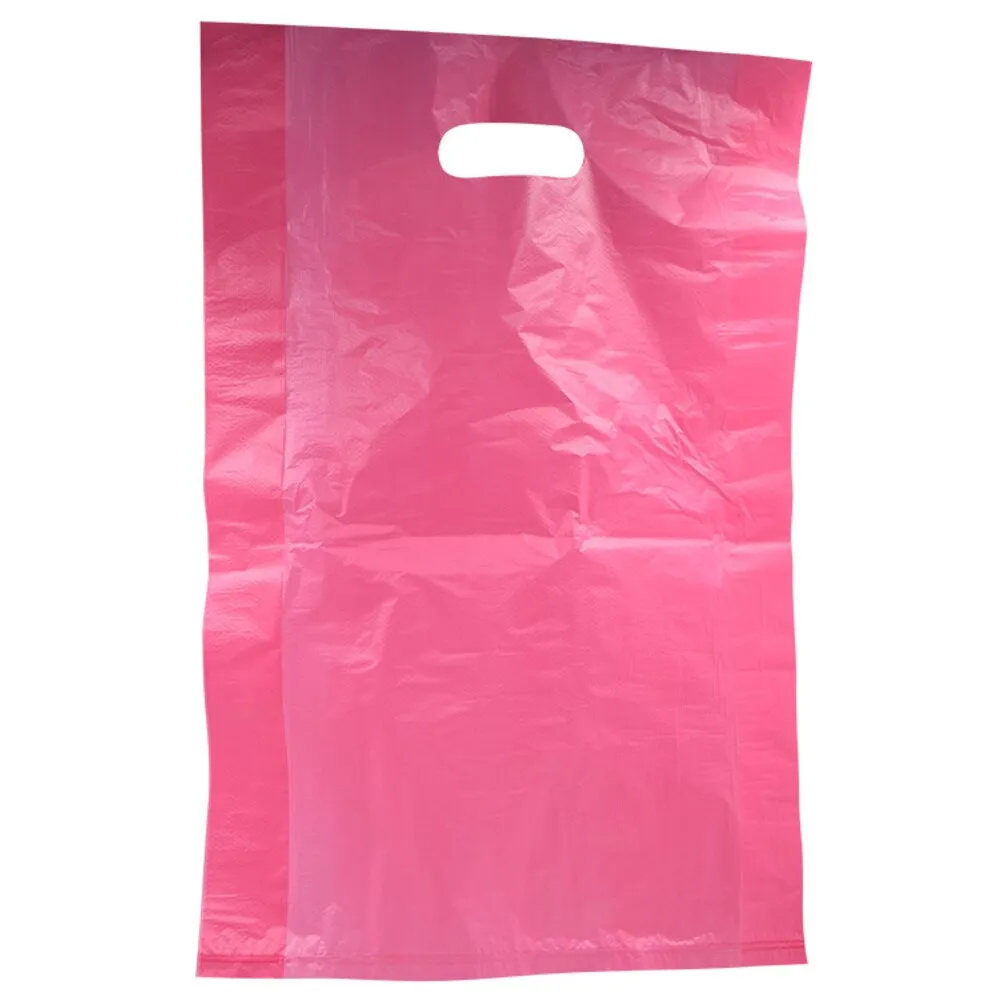Pink Plastic Bags for Retail Purchases / 100 Pack
