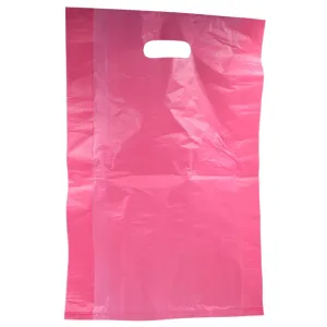 Pink Plastic Bags for Retail Purchases / 100 Pack