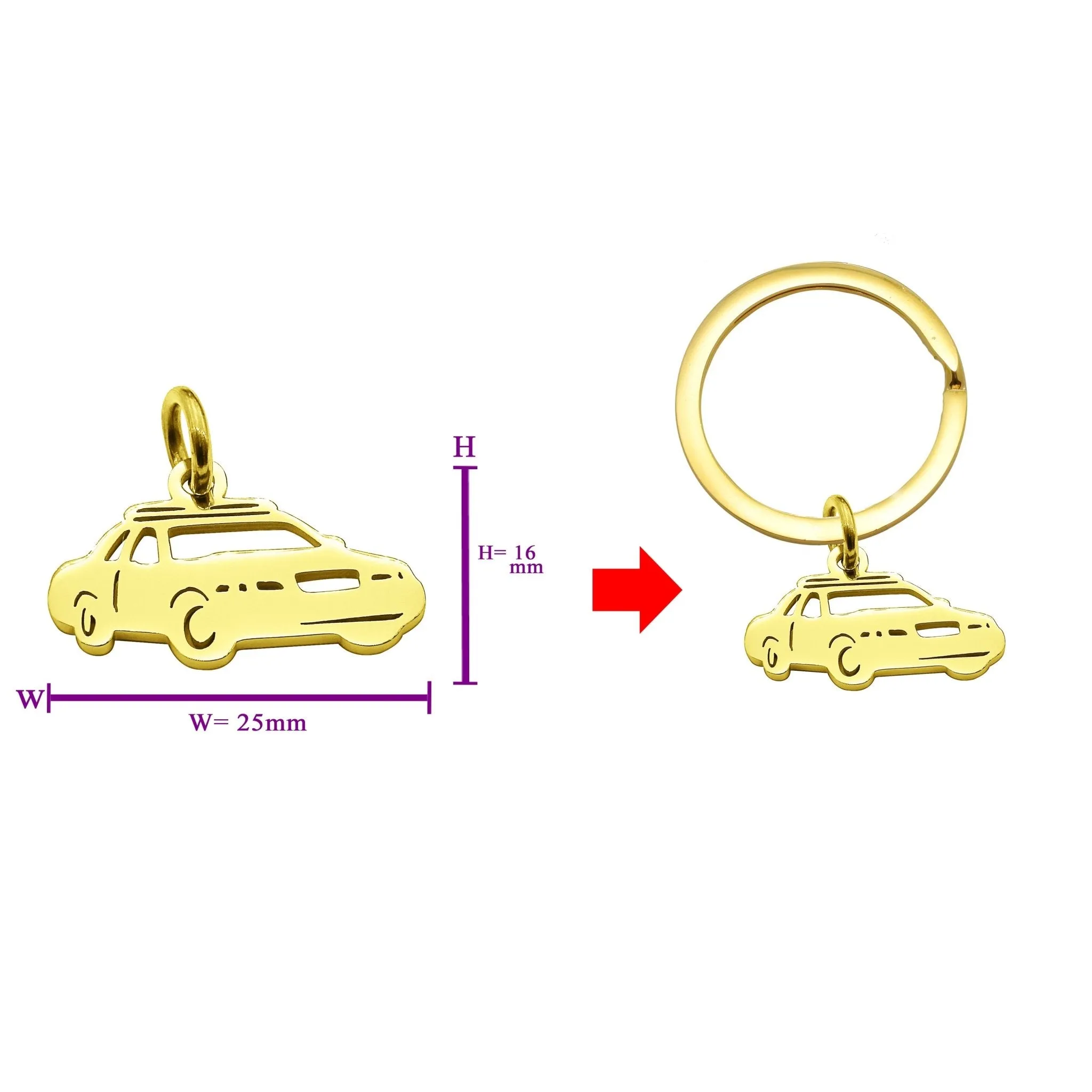 Police Car Charm for Keyring
