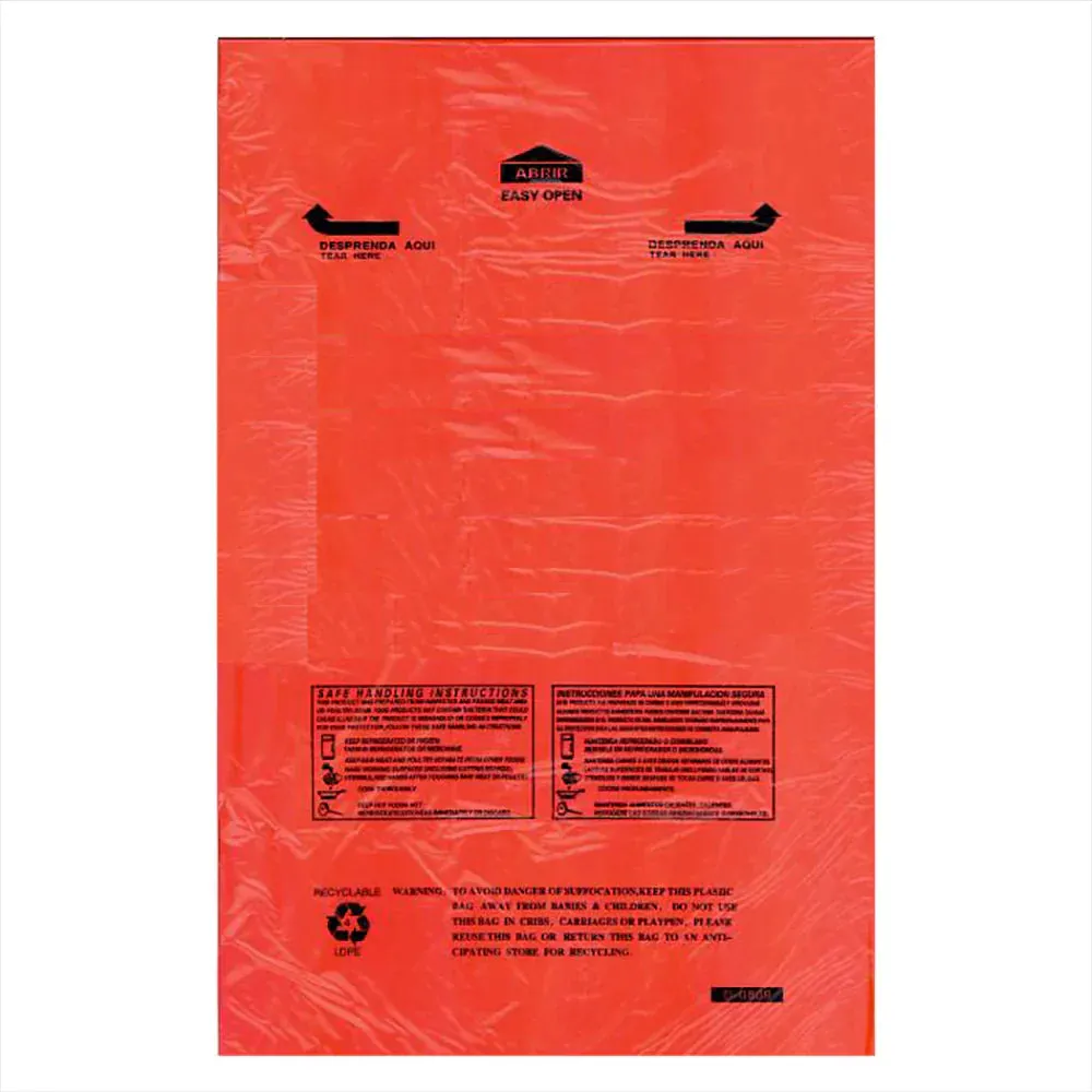 Poly Red Meat Bag Roll Lo- Dens 0.9 mil  11" x 19" - Case - 1100 Units