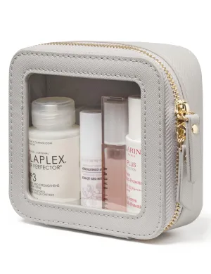Popvibe Small Cosmetic Bag for Purse Mini Makeup Bag Cute Clear Make Up Pouch for Travel Tiny Leather White Make Up Organizer Case for Backpack Toiletry Bag Waterproof Square Pouch with Zipper