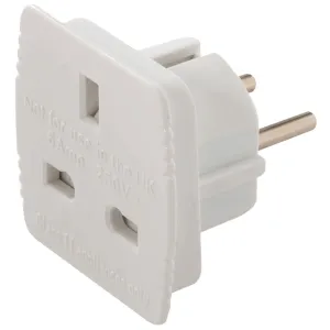 Power Master UK to EU Travel Adaptor 13A 230V