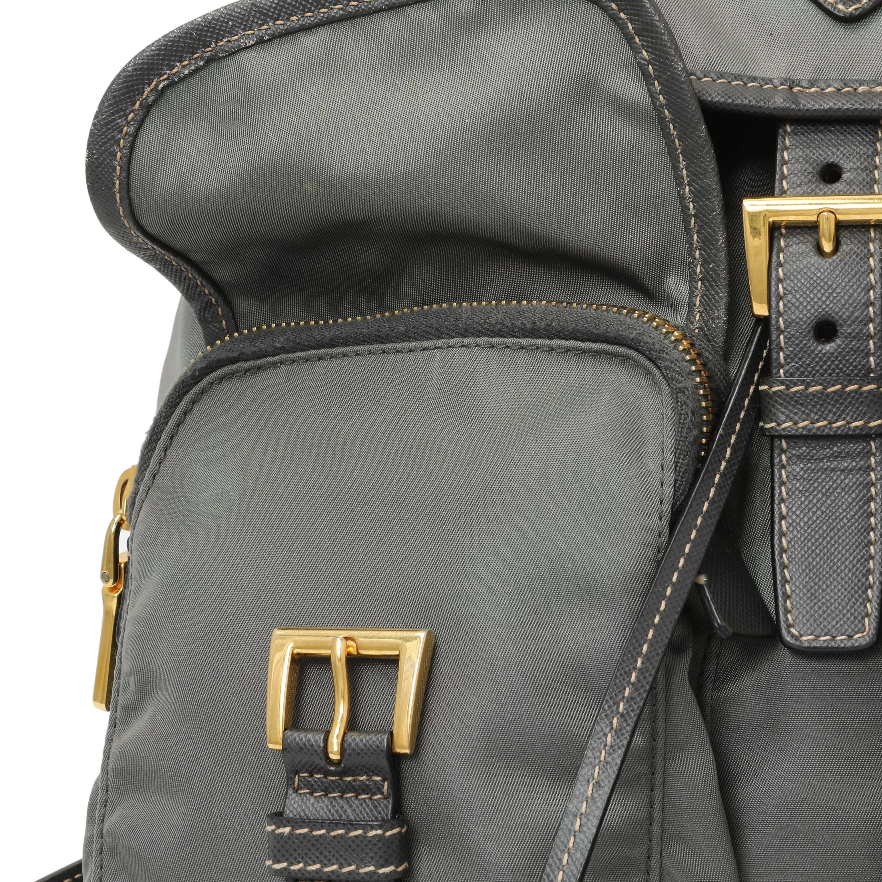 Prada Grey Tessuto Nylon Medium Backpack