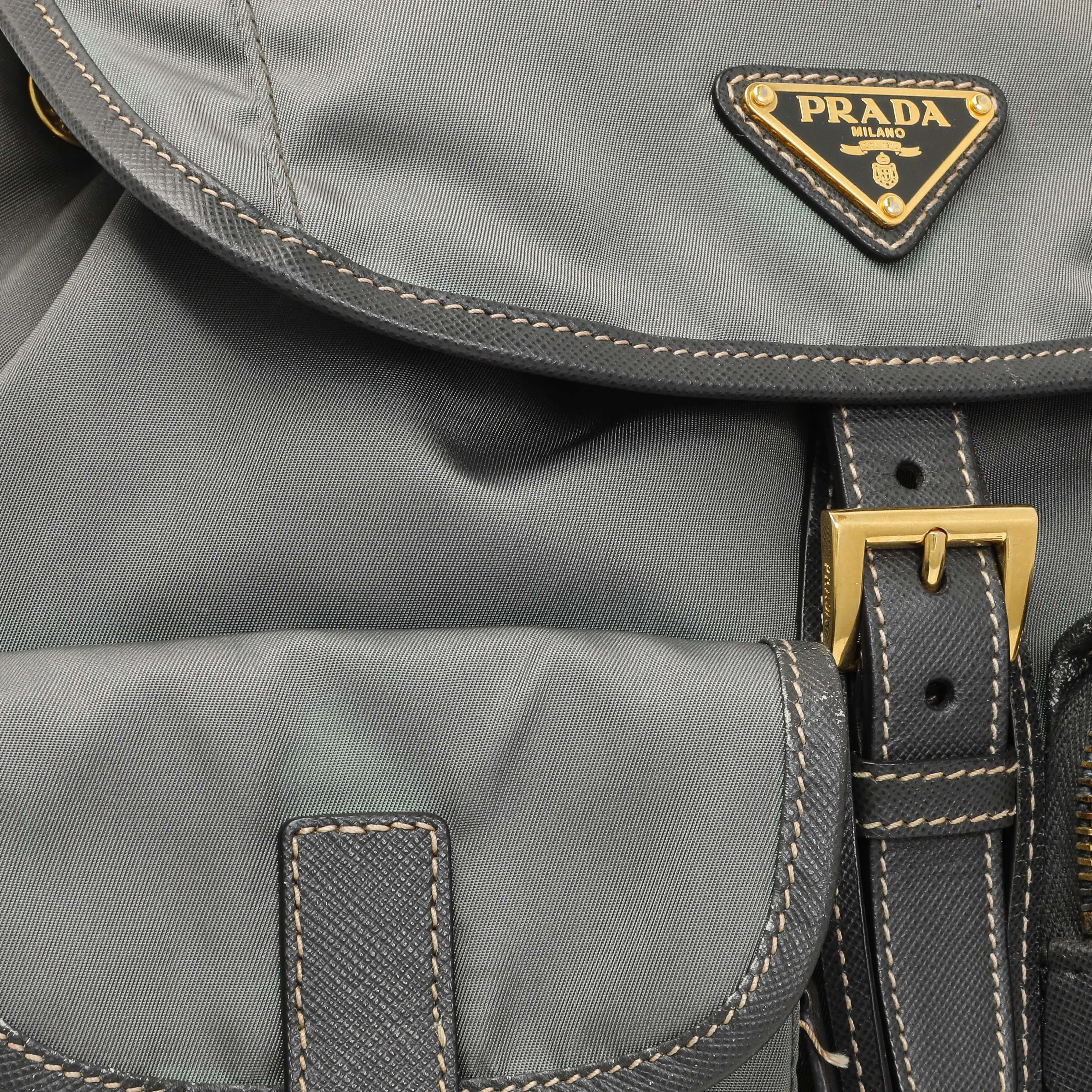 Prada Grey Tessuto Nylon Medium Backpack