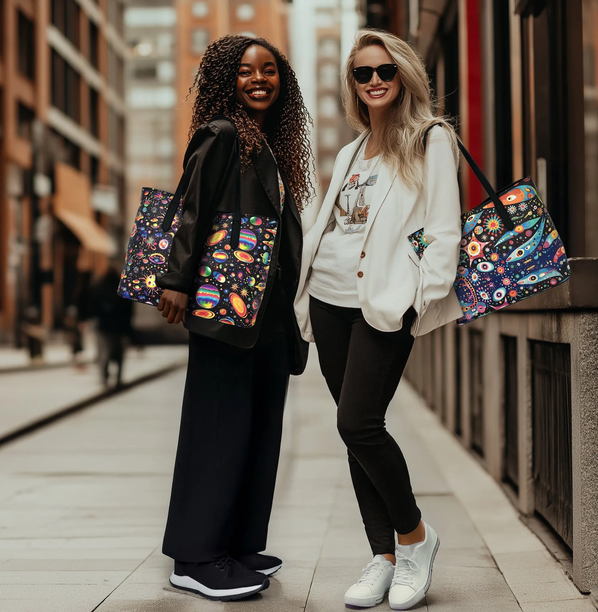 Psychedelic Nellies Vegan Leather Tote Bag
