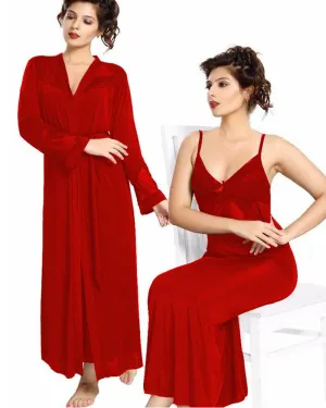 Red Nighty - FL-0071 - Flourish 2 Piece Nightwear