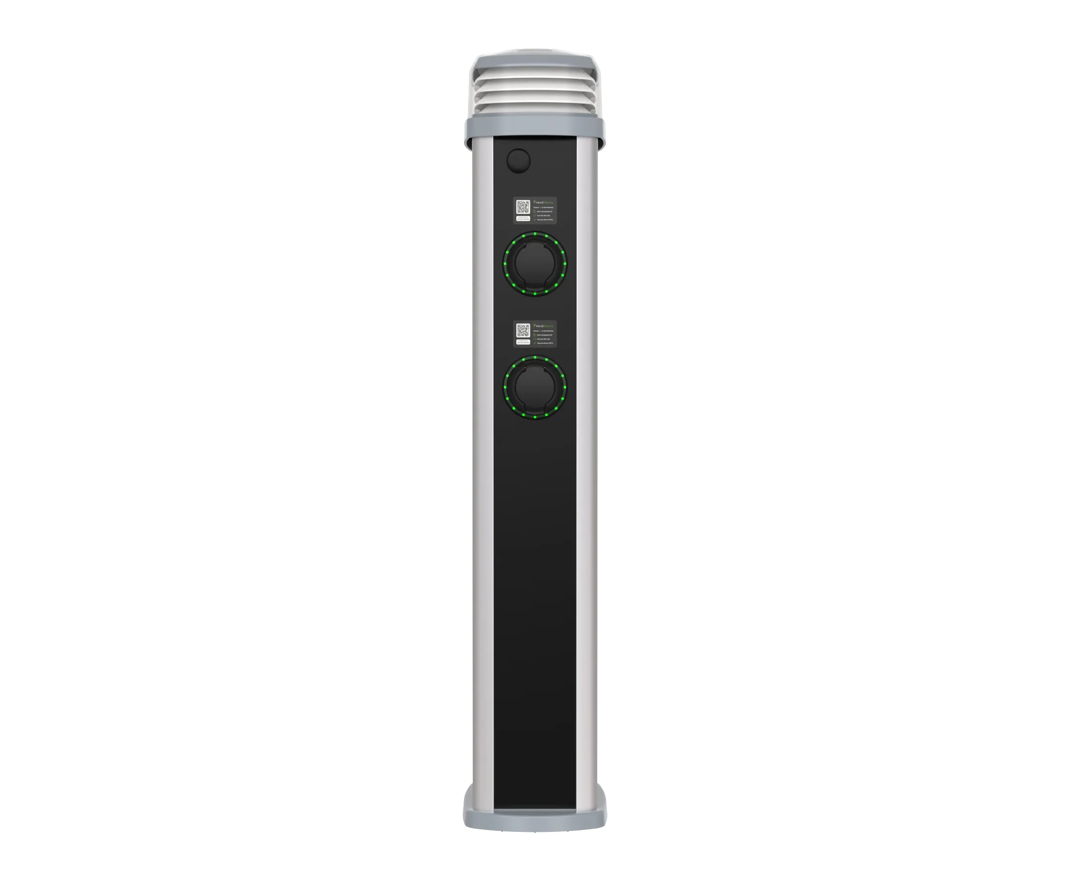 Rolec ROLEC0425B Quantum Smart EV Charging Pedestal - 4x up to 7.4kw Type 2 Sockets - Black