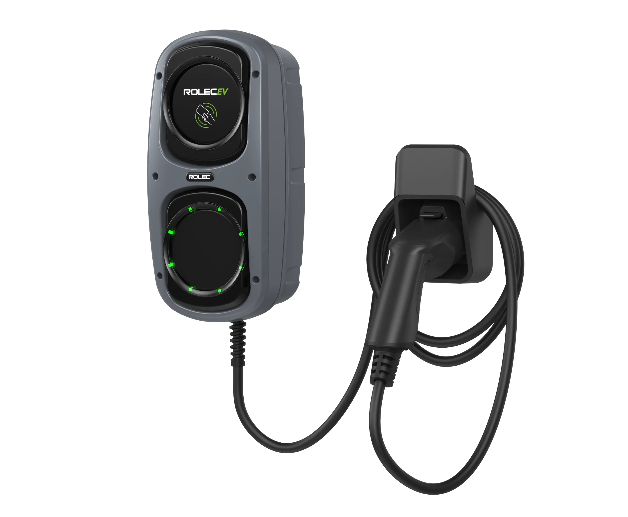 Rolec ROLEC4140G WallPod Smart EV Charger - up to 7.4kw Type 2 5m Tethered - Grey