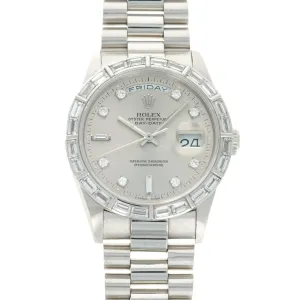 Rolex Platinum Day-Date Diamond Watch Ref. 18366