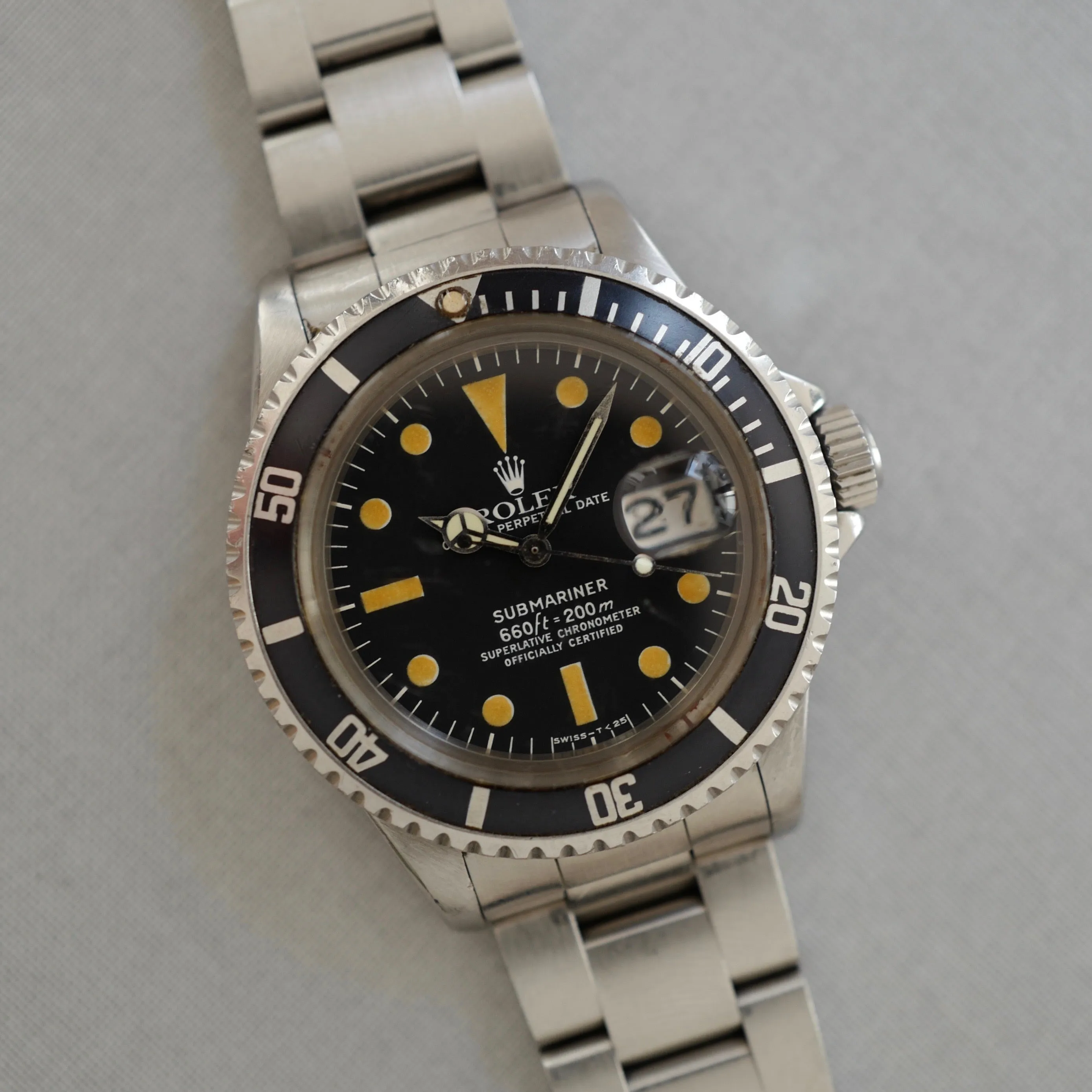 Rolex Steel Submariner Watch Ref. 1680, with Original Pumpkin Patina
