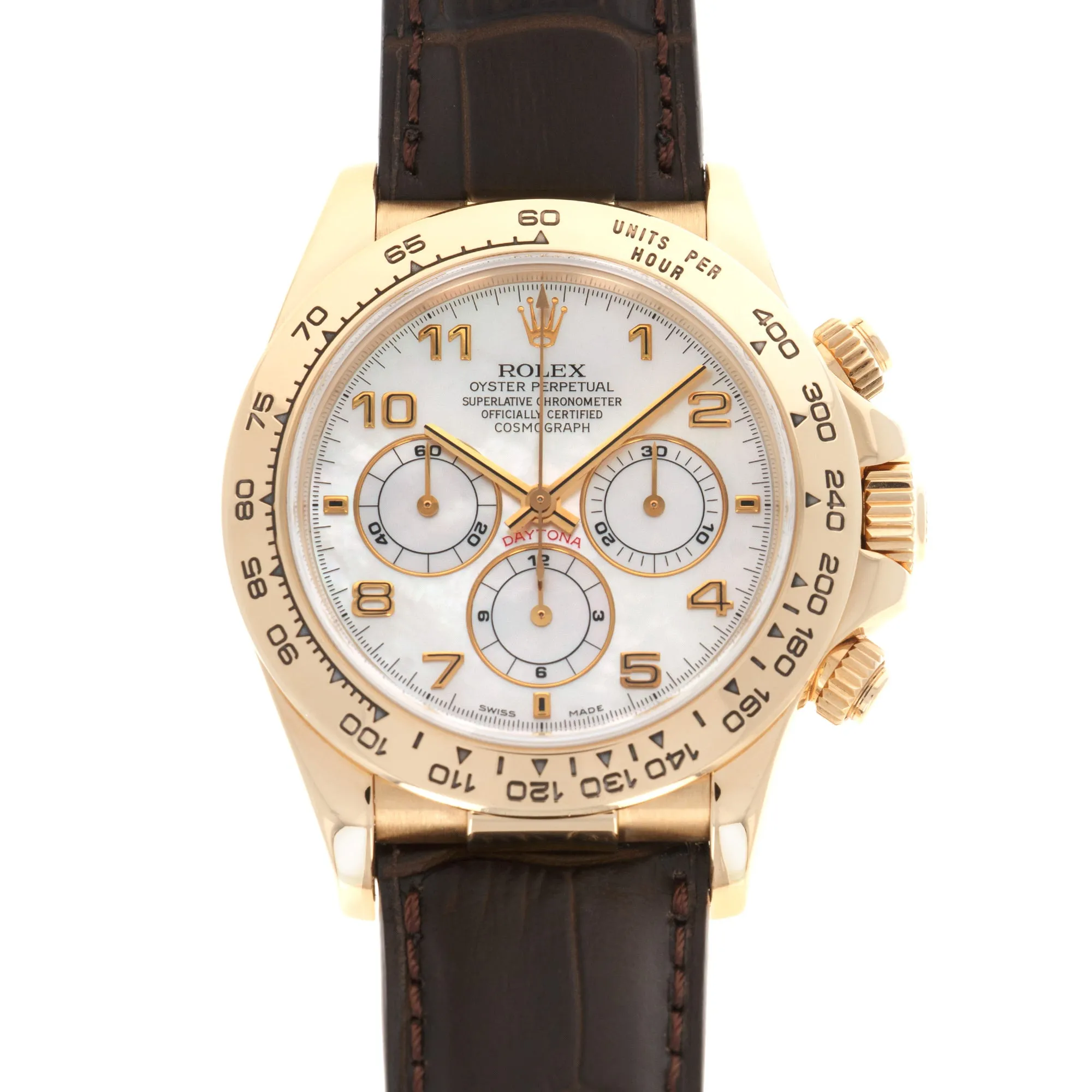 Rolex Yellow Gold Daytona MOP Zenith Watch Ref. 16518
