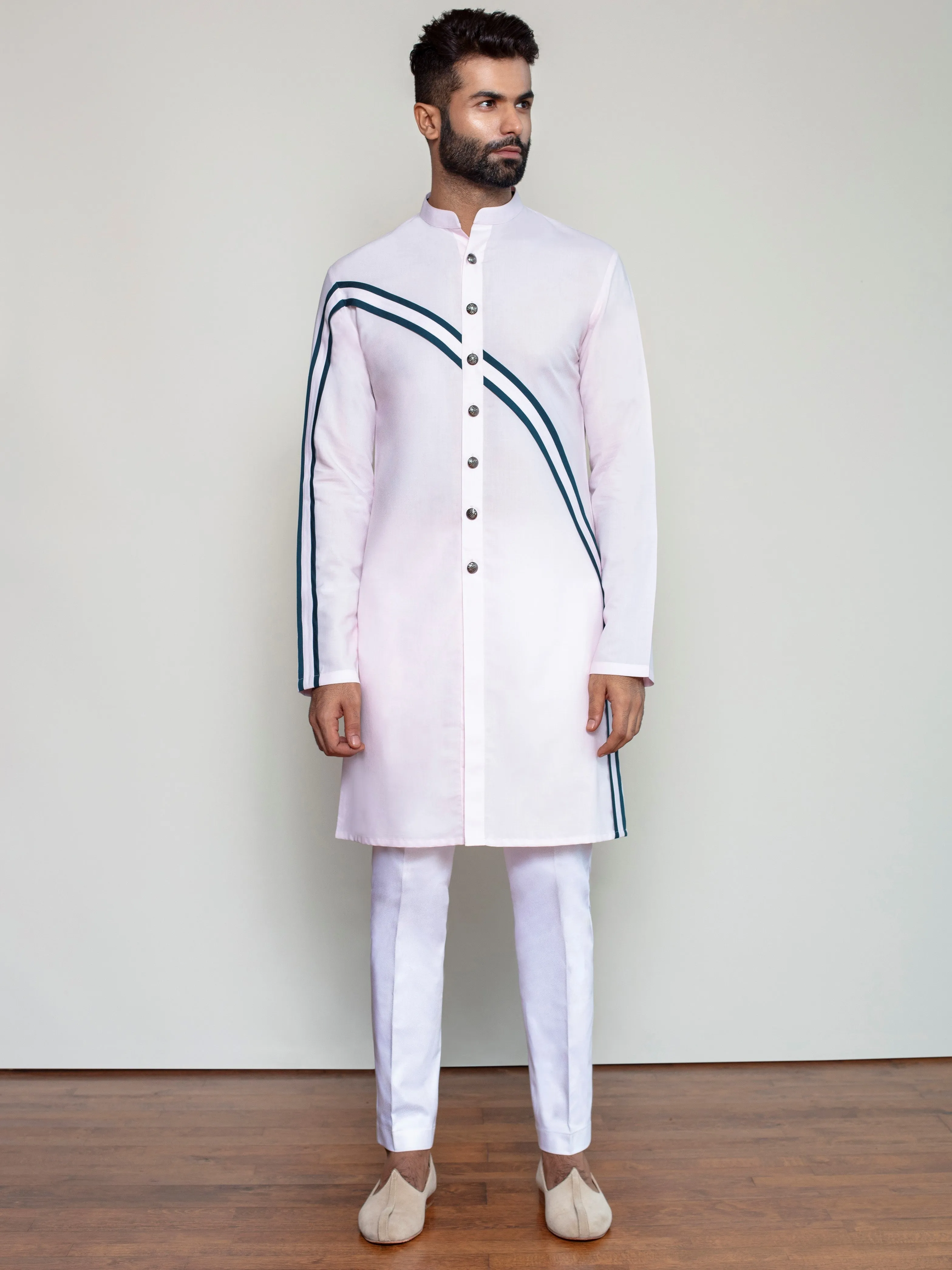 Rose Stripe Blocking Kurta