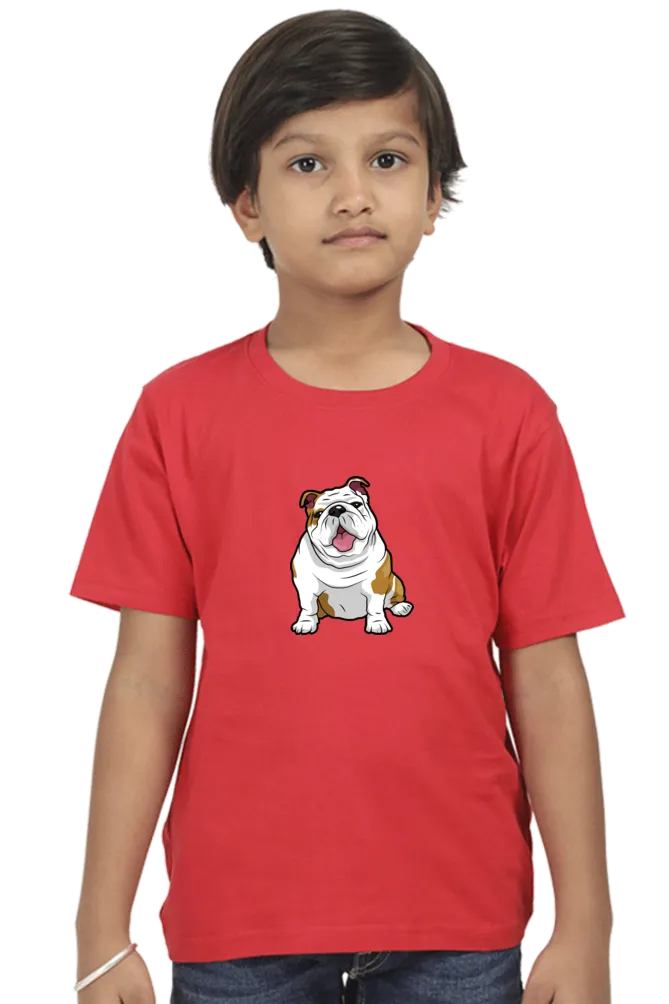 Round Neck T-Shirt (Boys) - Wringkly Sprinkly Bulldog (10 Colours)
