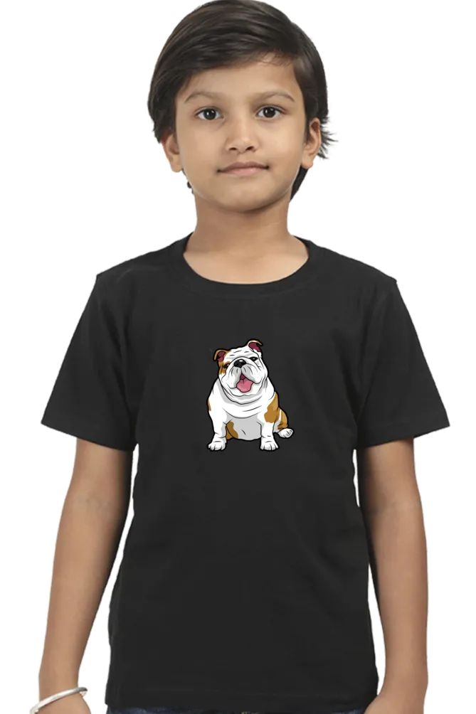 Round Neck T-Shirt (Boys) - Wringkly Sprinkly Bulldog (10 Colours)
