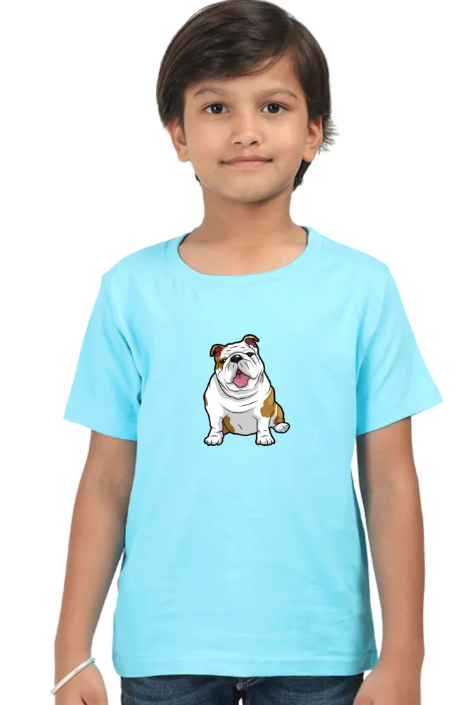 Round Neck T-Shirt (Boys) - Wringkly Sprinkly Bulldog (10 Colours)