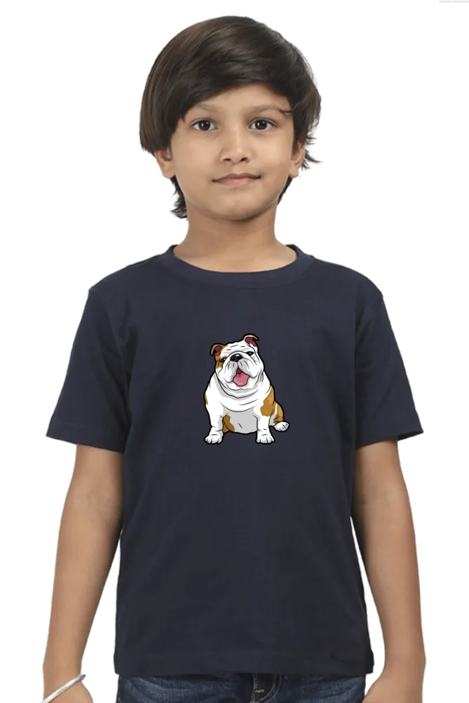 Round Neck T-Shirt (Boys) - Wringkly Sprinkly Bulldog (10 Colours)