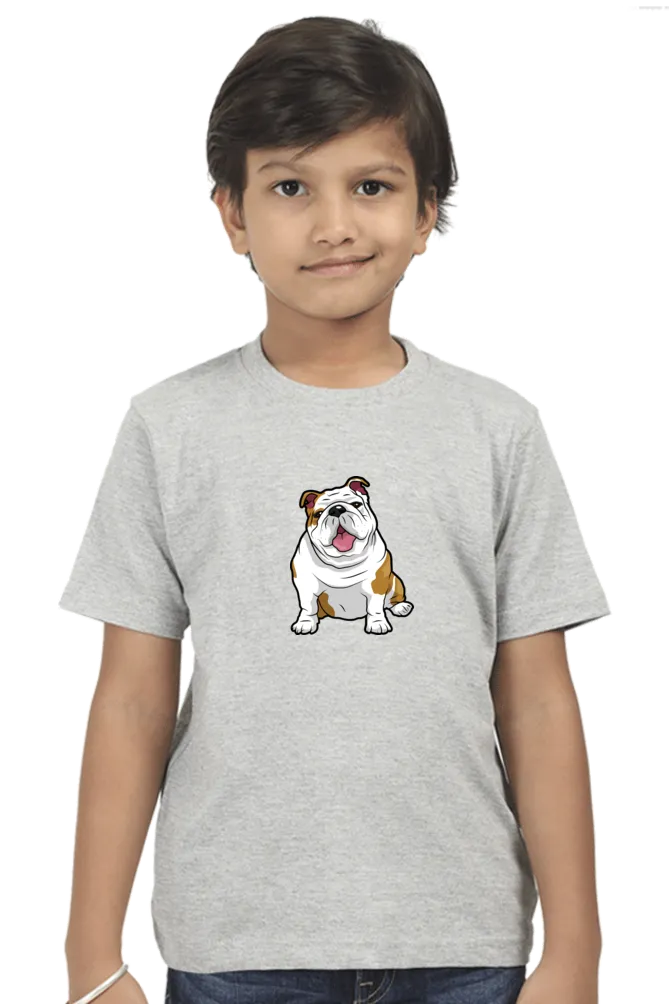 Round Neck T-Shirt (Boys) - Wringkly Sprinkly Bulldog (10 Colours)