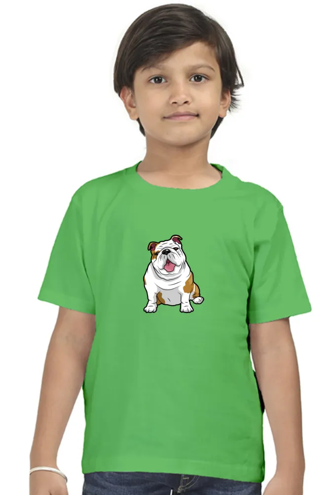Round Neck T-Shirt (Boys) - Wringkly Sprinkly Bulldog (10 Colours)