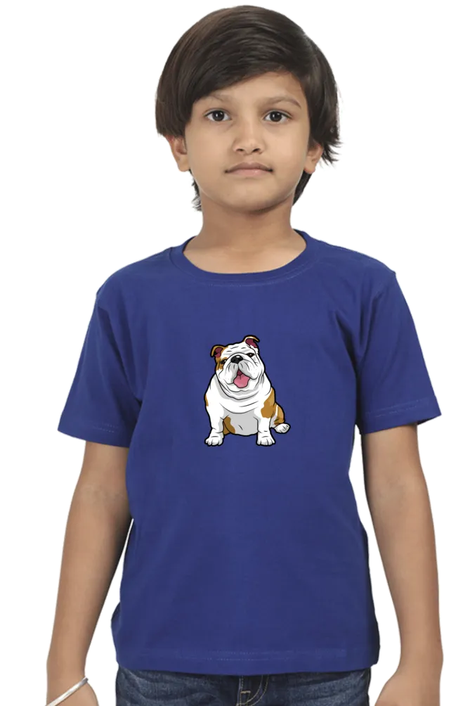 Round Neck T-Shirt (Boys) - Wringkly Sprinkly Bulldog (10 Colours)