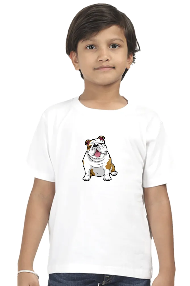Round Neck T-Shirt (Boys) - Wringkly Sprinkly Bulldog (10 Colours)