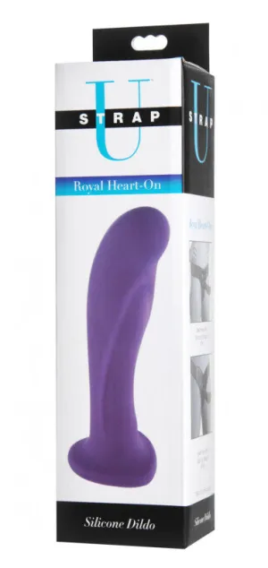 Royal Heart on Silicone Harness Dildo - Purple